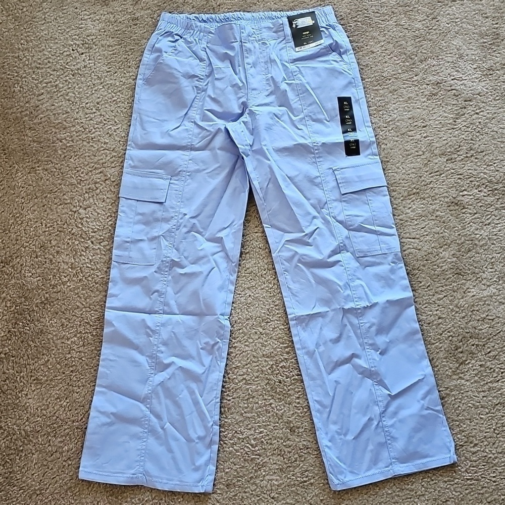Art Class Girls' Straight Leg Cargo Pants - Blue- Size Large 10/12